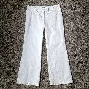 Ann Taylor 'Lindsay' White Cotton Blend Wide-Leg Pants Size 12